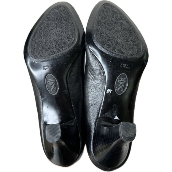 Sofft Sorrento Black Genuine Leather Peep Toe Pumps High Heels Shoes Sz 8 M - Picture 3 of 9